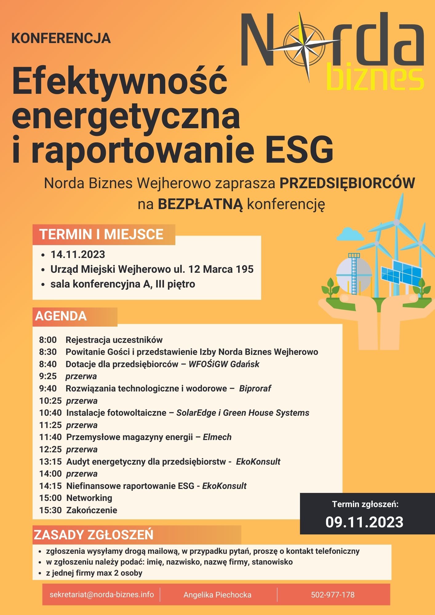 Read more about the article Konferencja 14.11.2023 – Efektywność energetyczna i raportowanie ESG
